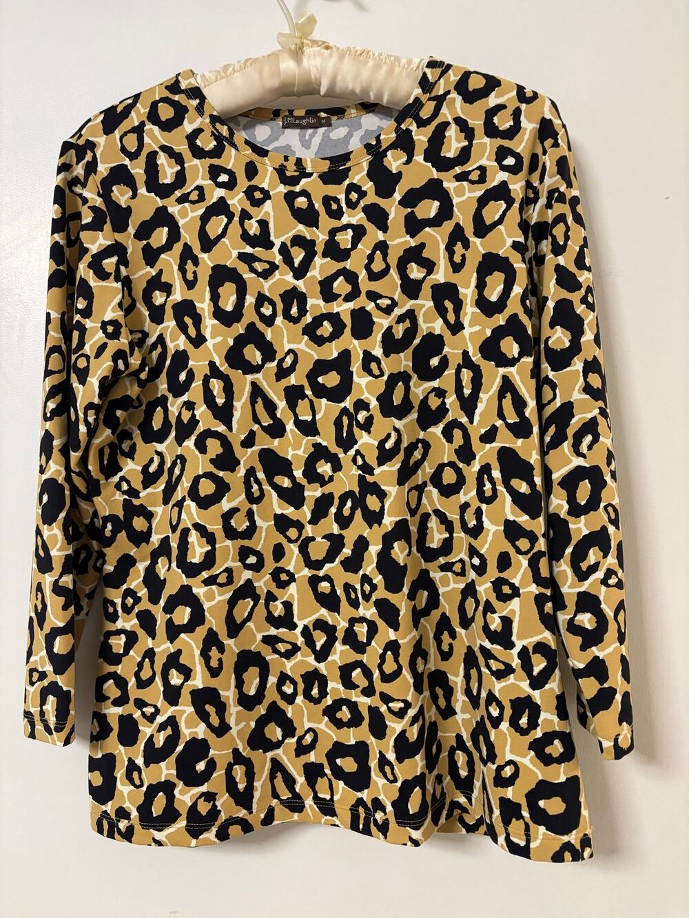 J McLaughlin Medium Leopard Animal Print Catalina Cloth Long Sleeve Top Stretch